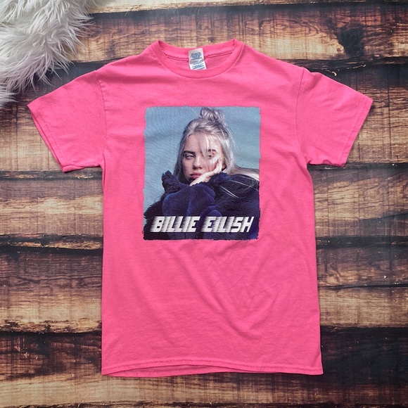 Tops - RELISTED Billie Eilish Hot Pink Tee Shirt